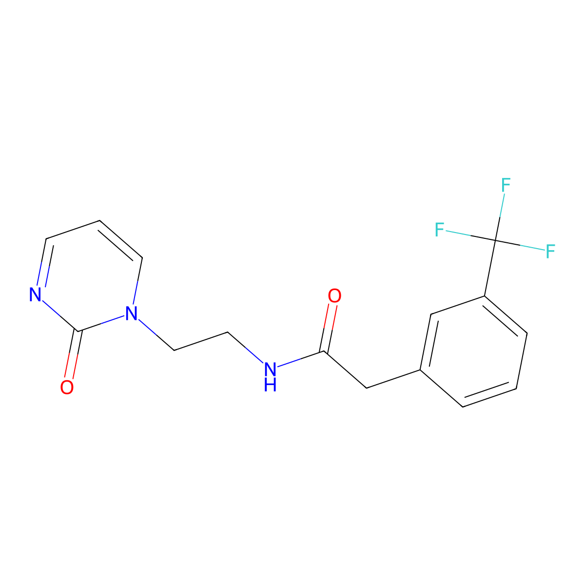 N-[2-(2-oxo-1,2-dihydropyrimidin-1-yl)ethyl]-2-[3-(trifluoromethyl)phenyl]acetamide molecular structure, CAS 2319786-47-3