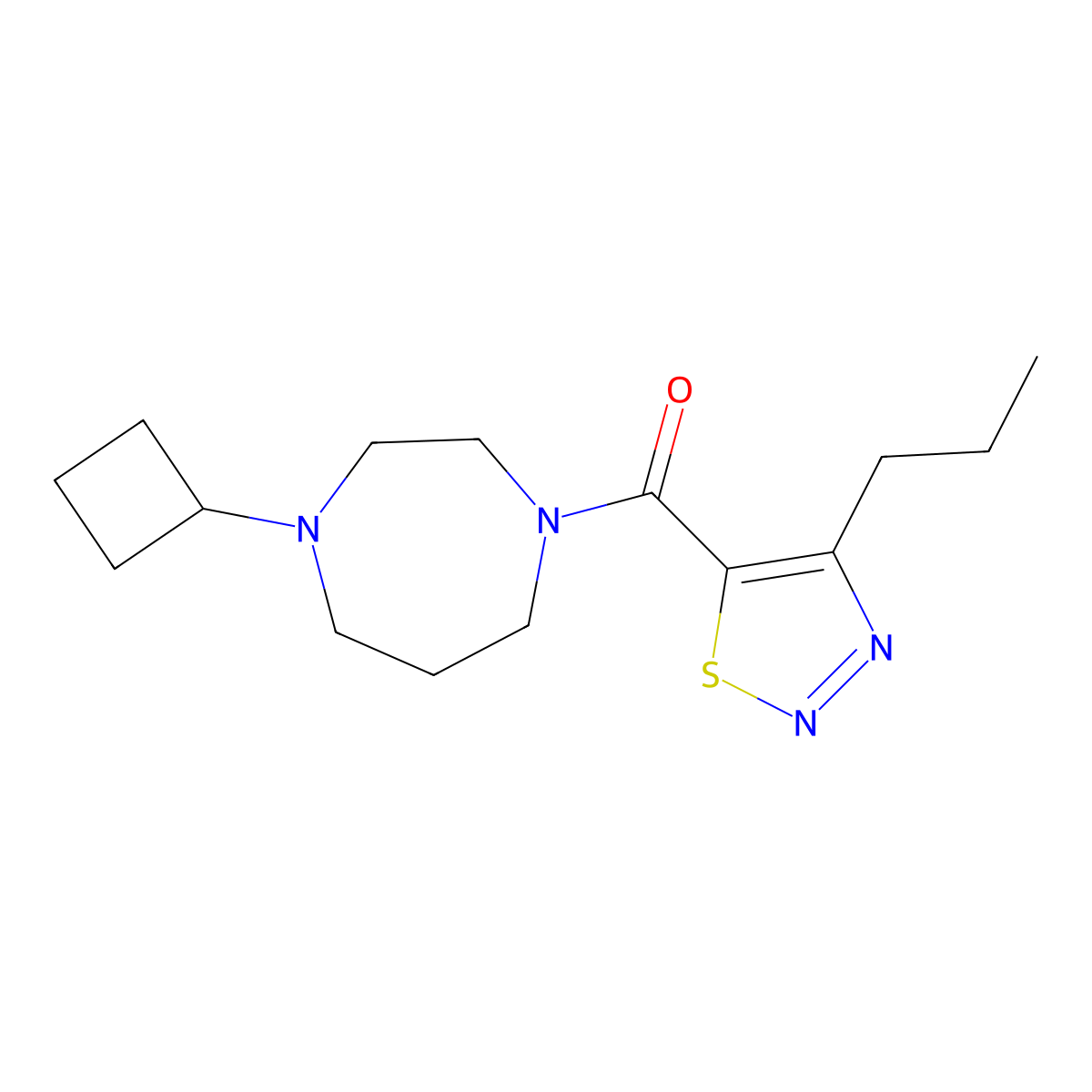 (4-Cyclobutyl-1,4-diazepan-1-yl)(4-propyl-1,2,3-thiadiazol-5-yl)methanone molecular structure, CAS 2319786-63-3