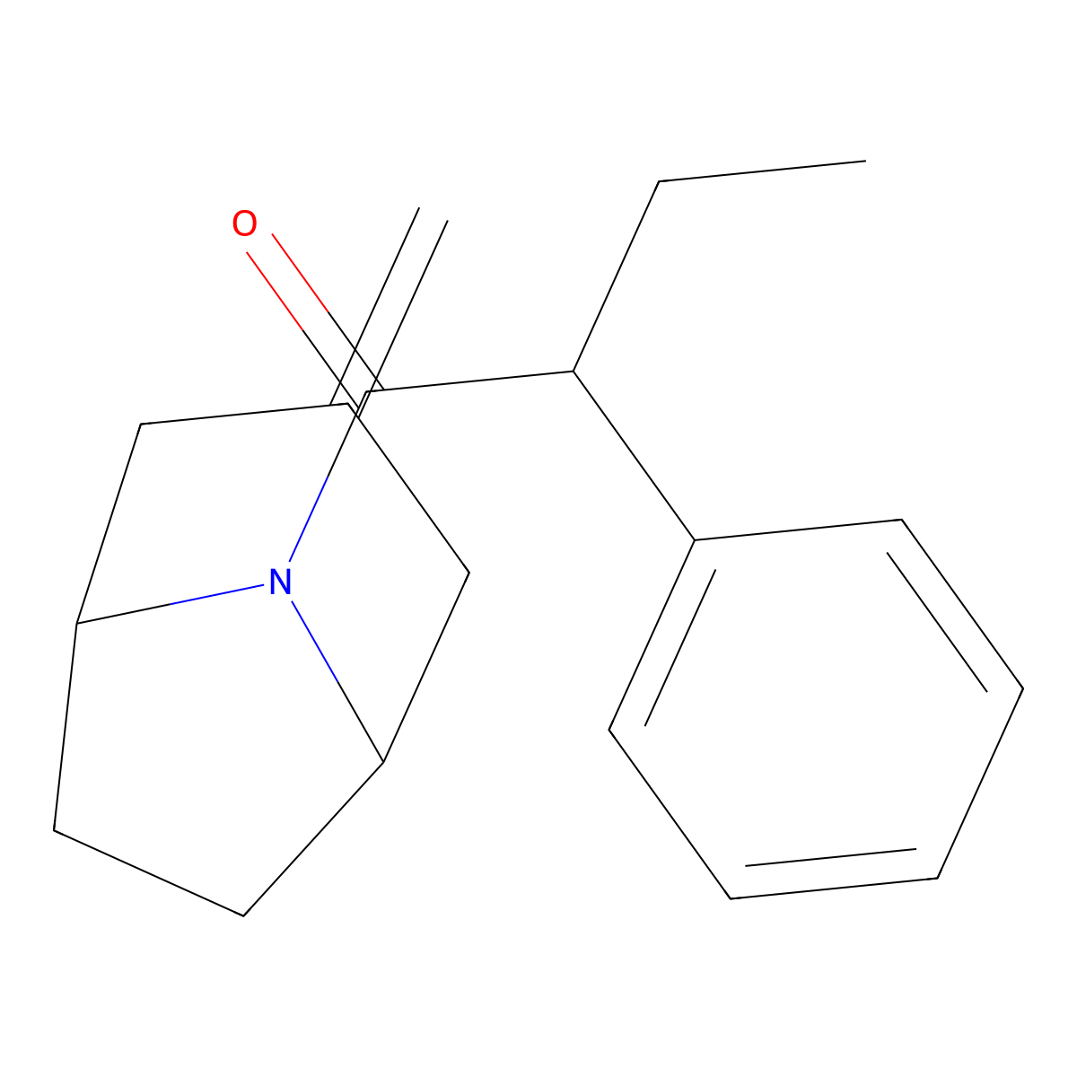 1-{3-Methylidene-8-azabicyclo[3.2.1]octan-8-yl}-2-phenylbutan-1-one molecular structure, CAS 2319786-81-5