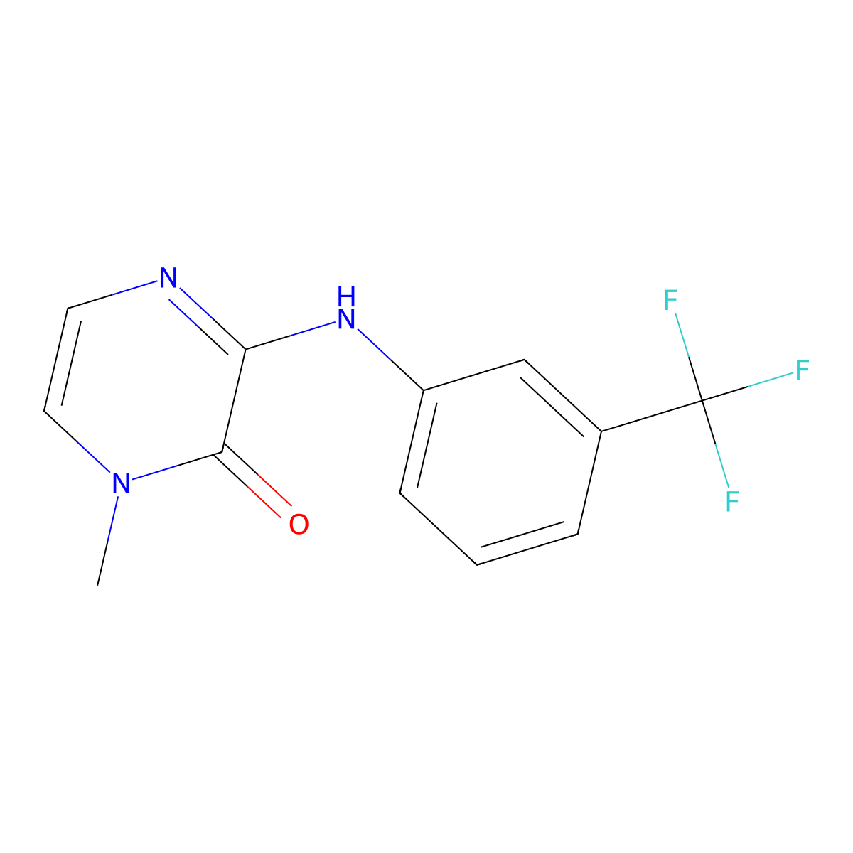 1-methyl-3-((3-(trifluoromethyl)phenyl)amino)pyrazin-2(1H)-one molecular structure, CAS 2319787-36-3