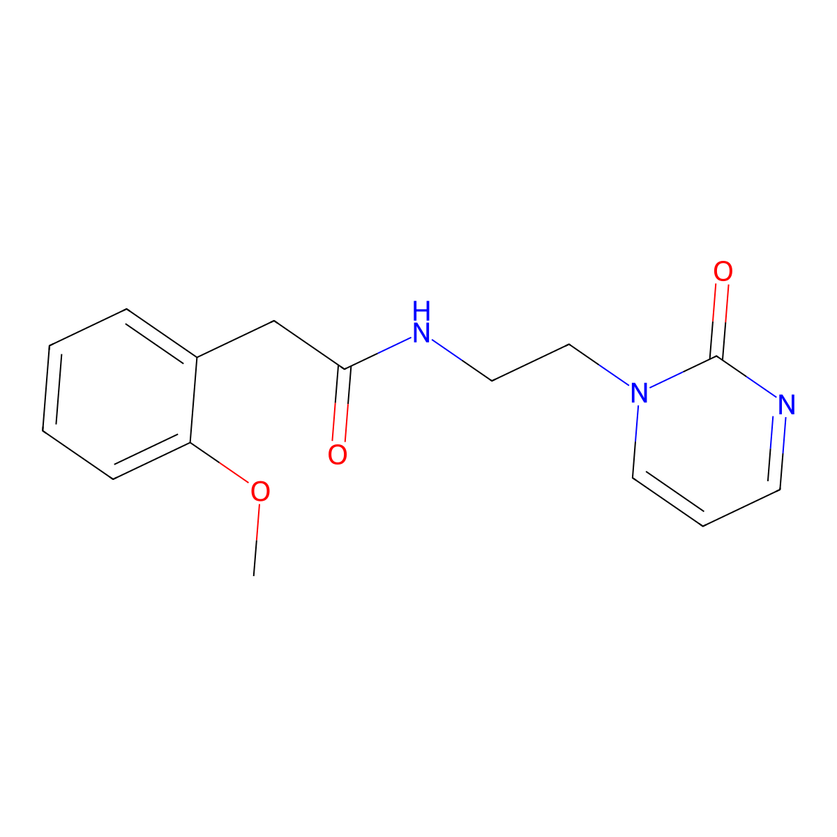 2-(2-methoxyphenyl)-N-[2-(2-oxo-1,2-dihydropyrimidin-1-yl)ethyl]acetamide molecular structure, CAS 2319787-45-4
