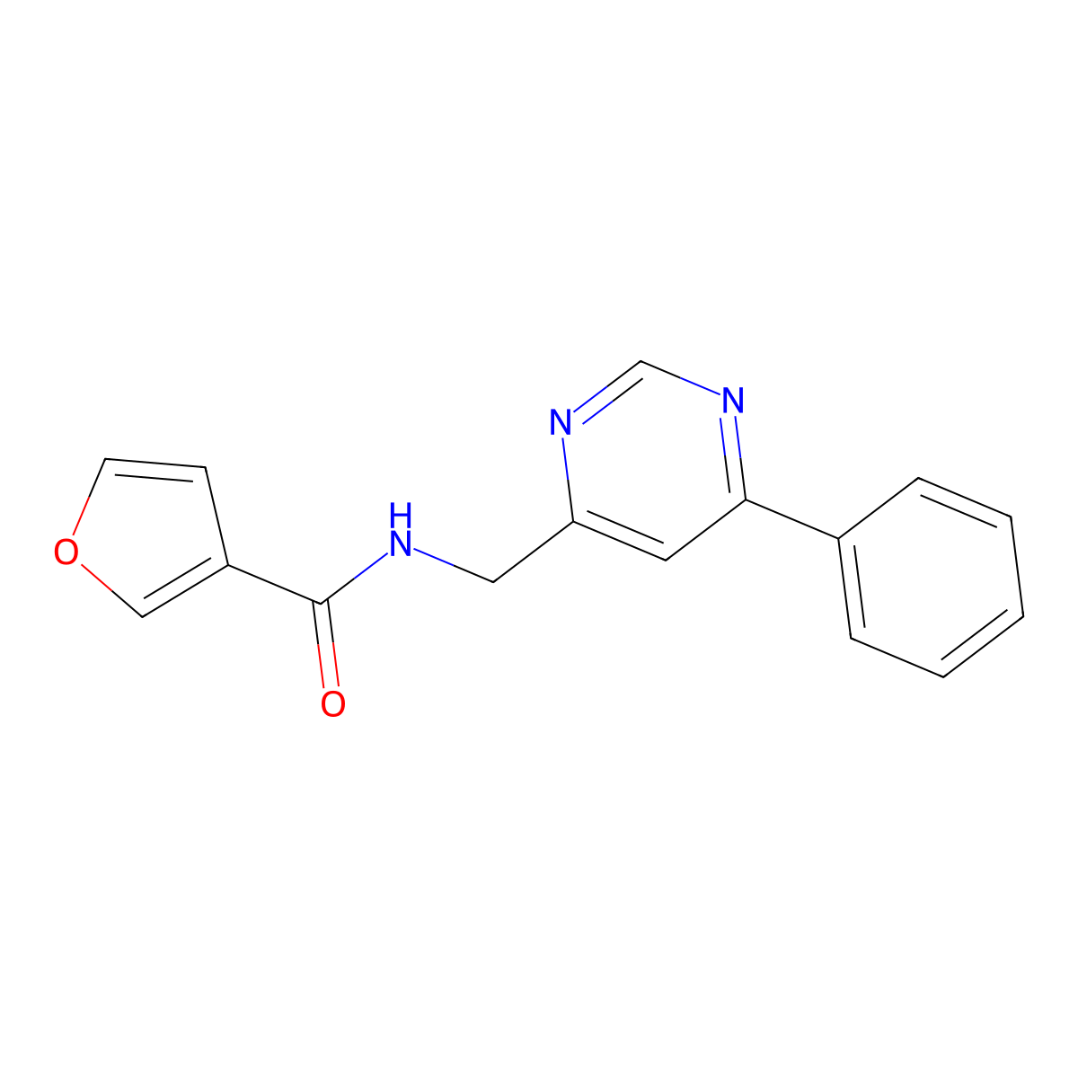 N-[(6-phenylpyrimidin-4-yl)methyl]furan-3-carboxamide molecular structure, CAS 2319787-72-7
