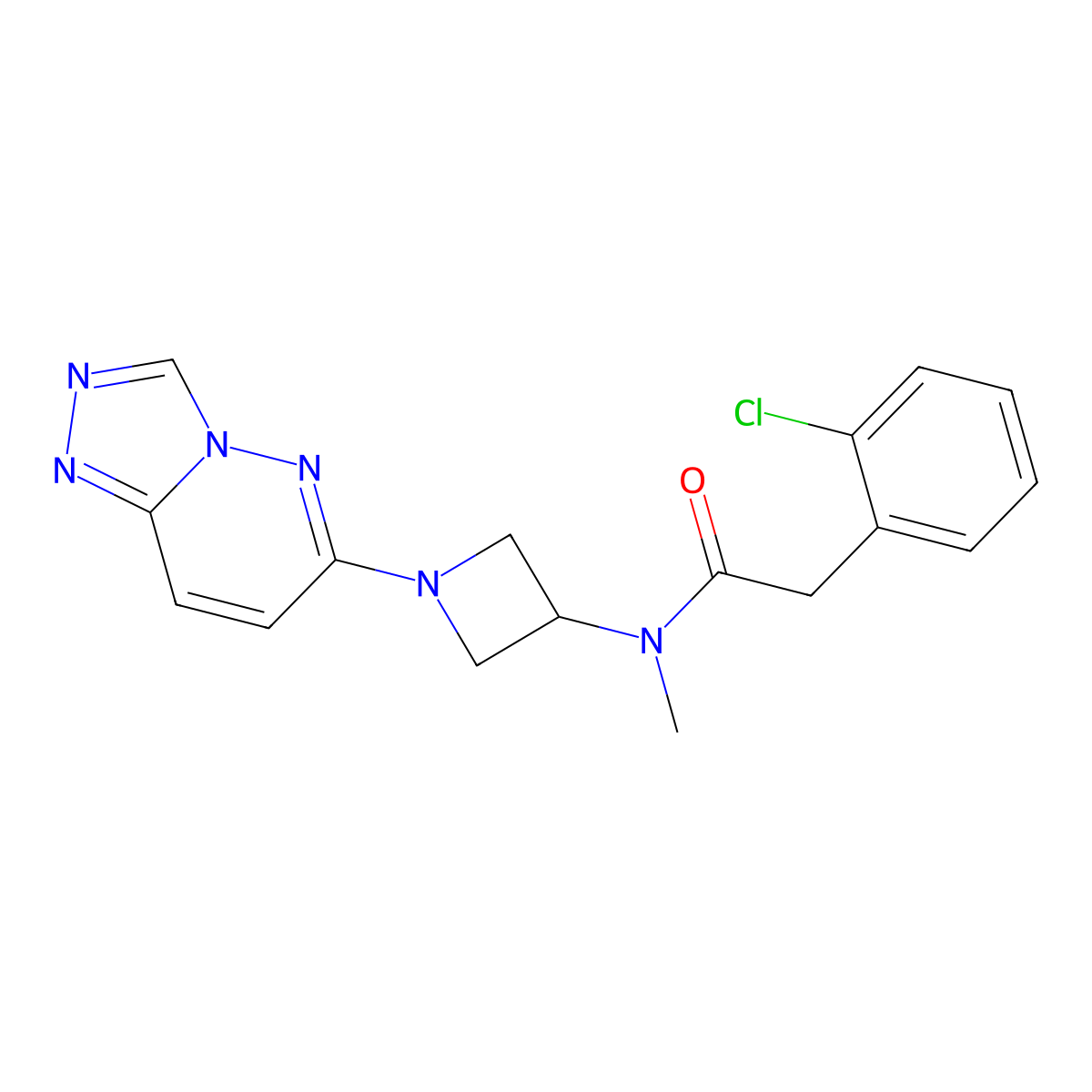 N-(1-([1,2,4]triazolo[4,3-b]pyridazin-6-yl)azetidin-3-yl)-2-(2-chlorophenyl)-N-methylacetamide molecular structure, CAS 2319787-89-6
