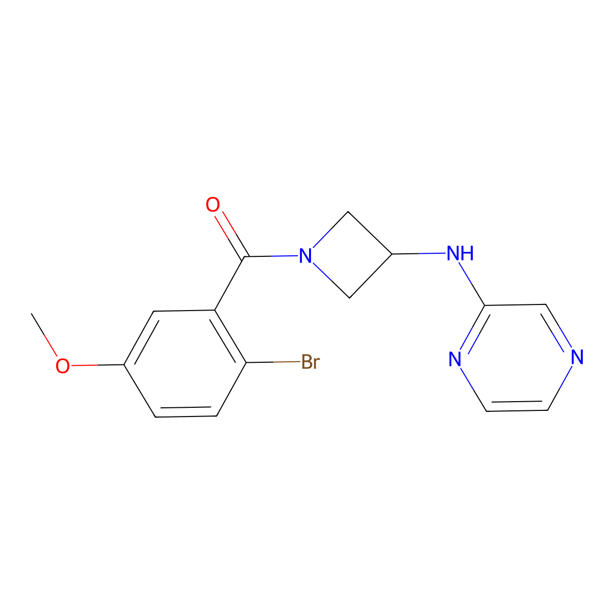 N-[1-(2-bromo-5-methoxybenzoyl)azetidin-3-yl]pyrazin-2-amine molecular structure, CAS 2319787-97-6