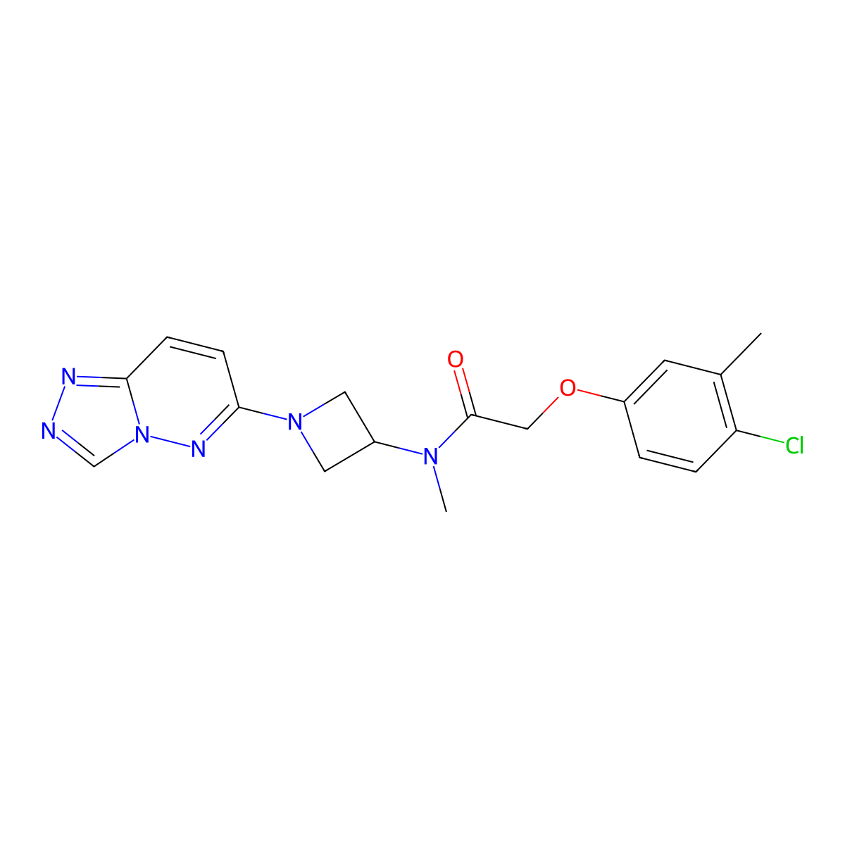 2-(4-chloro-3-methylphenoxy)-N-methyl-N-(1-{[1,2,4]triazolo[4,3-b]pyridazin-6-yl}azetidin-3-yl)acetamide molecular structure, CAS 2319788-09-3