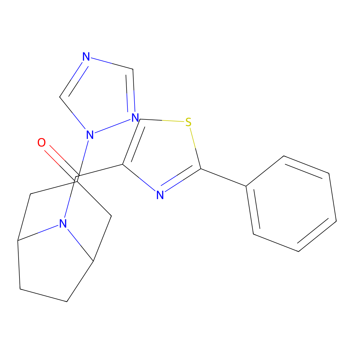 ((1R,5S)-3-(1H-1,2,4-triazol-1-yl)-8-azabicyclo[3.2.1]octan-8-yl)(2-phenylthiazol-4-yl)methanone molecular structure, CAS 2319788-20-8