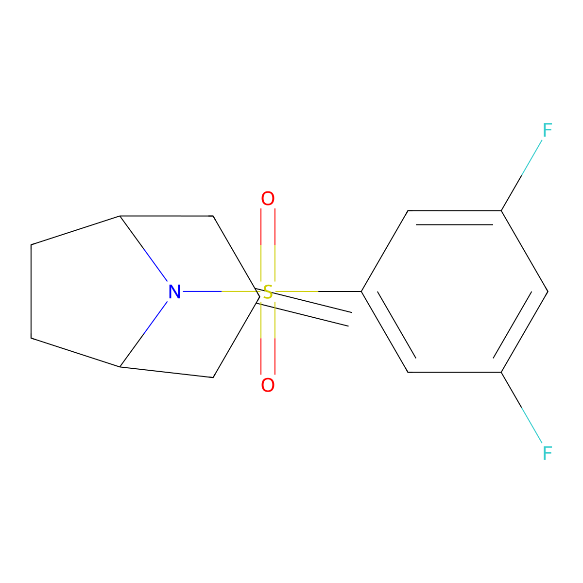 8-(3,5-Difluorobenzenesulfonyl)-3-methylidene-8-azabicyclo[3.2.1]octane molecular structure, CAS 2319788-47-9