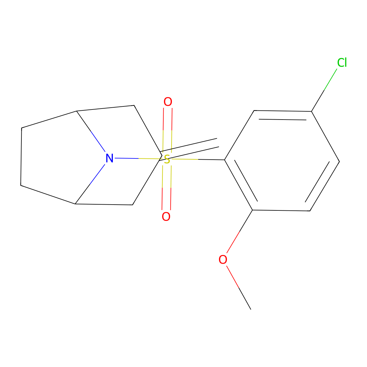 8-(5-Chloro-2-methoxybenzenesulfonyl)-3-methylidene-8-azabicyclo[3.2.1]octane molecular structure, CAS 2319788-57-1