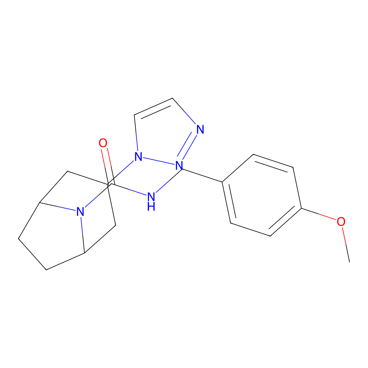 N-[(4-methoxyphenyl)methyl]-3-(1H-1,2,3-triazol-1-yl)-8-azabicyclo[3.2.1]octane-8-carboxamide molecular structure, CAS 2319788-75-3