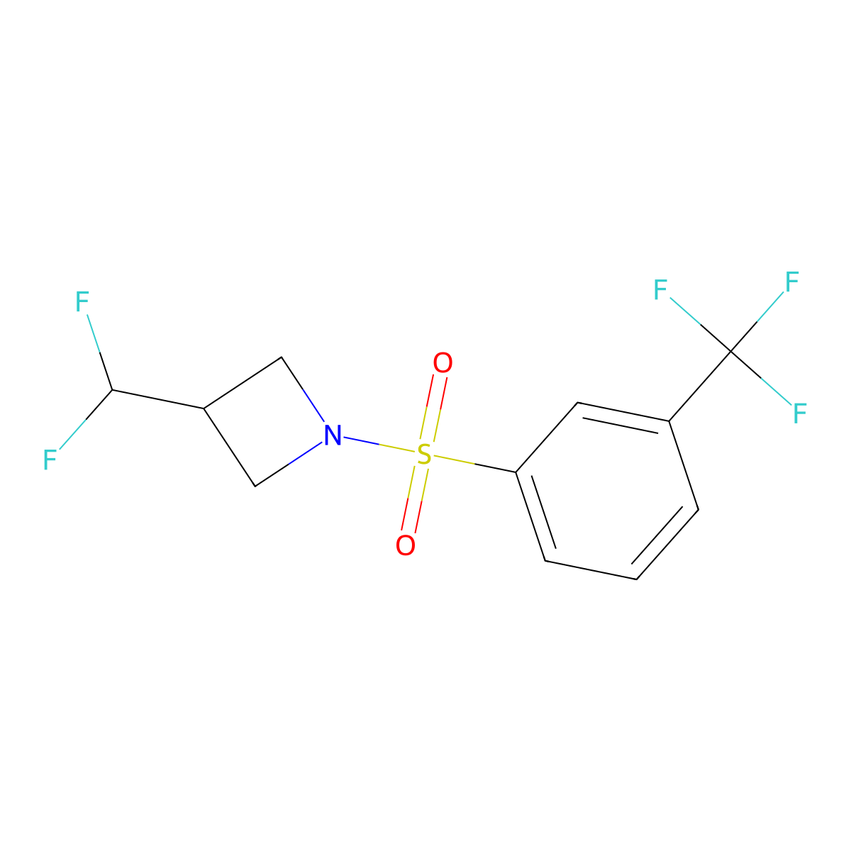 3-(Difluoromethyl)-1-[3-(trifluoromethyl)benzenesulfonyl]azetidine molecular structure, CAS 2319801-21-1