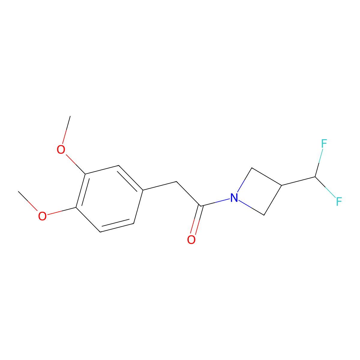1-(3-(Difluoromethyl)azetidin-1-yl)-2-(3,4-dimethoxyphenyl)ethanone molecular structure, CAS 2319801-73-3