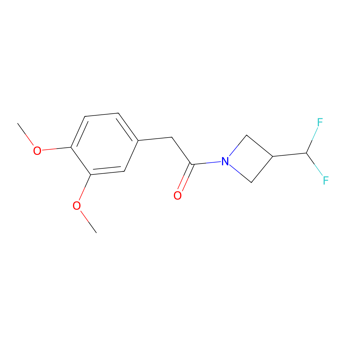 1-(3-(Difluoromethyl)azetidin-1-yl)-2-(3,4-dimethoxyphenyl)ethanone molecular structure, CAS 2319801-73-3