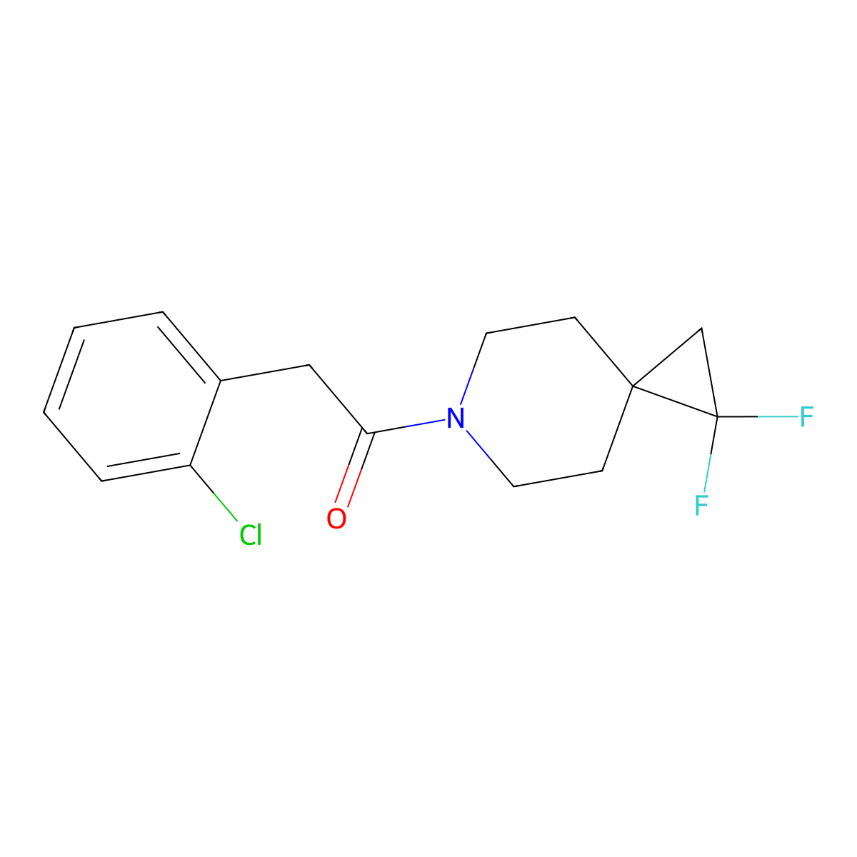 2-(2-Chlorophenyl)-1-(1,1-difluoro-6-azaspiro[2.5]octan-6-yl)ethan-1-one molecular structure, CAS 2319802-20-3