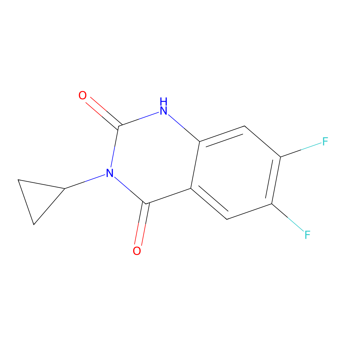 3-Cyclopropyl-6,7-difluoro-1,2,3,4-tetrahydroquinazoline-2,4-dione molecular structure, CAS 2319802-74-7