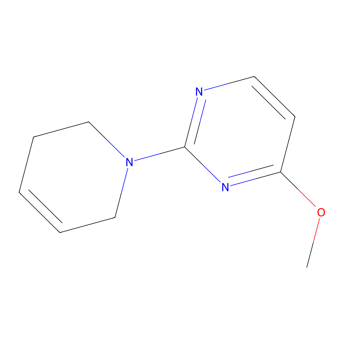 4-Methoxy-2-(1,2,3,6-tetrahydropyridin-1-yl)pyrimidine molecular structure, CAS 2319802-90-7
