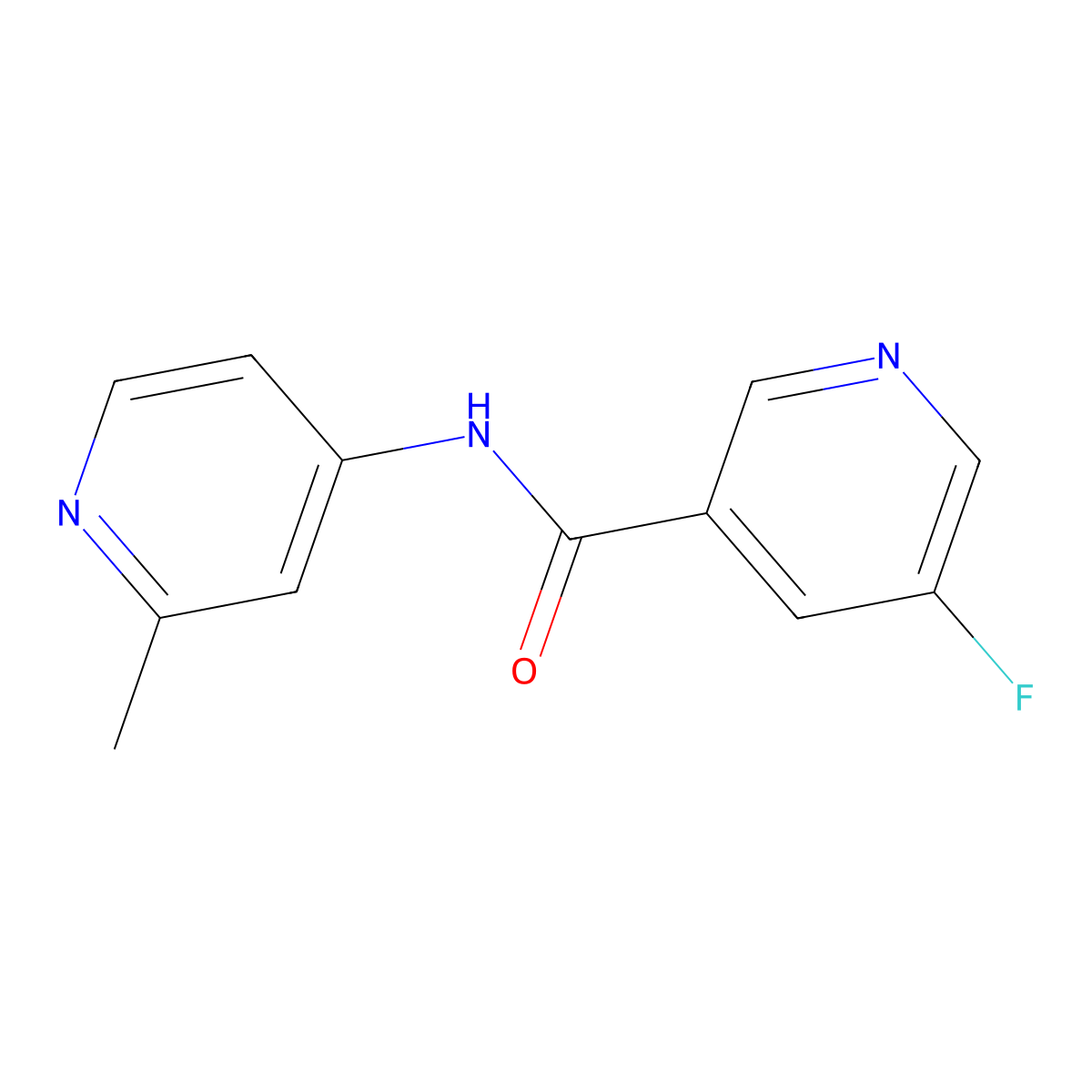5-Fluoro-N-(2-methylpyridin-4-yl)pyridine-3-carboxamide molecular structure, CAS 2319803-05-7
