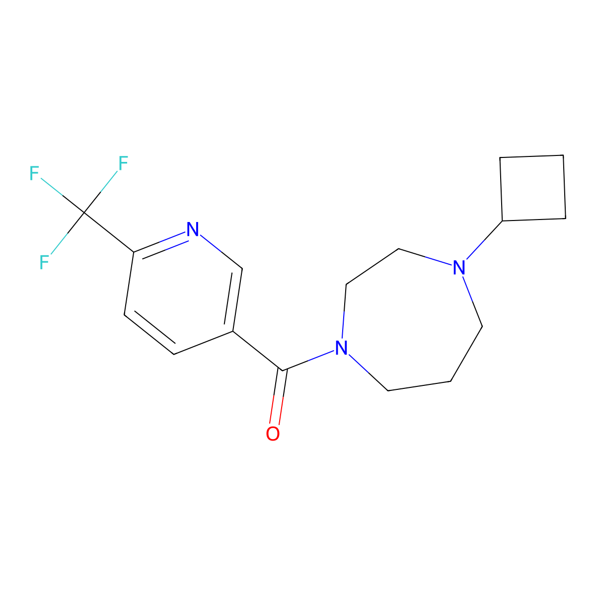 1-Cyclobutyl-4-[6-(trifluoromethyl)pyridine-3-carbonyl]-1,4-diazepane molecular structure, CAS 2319803-09-1