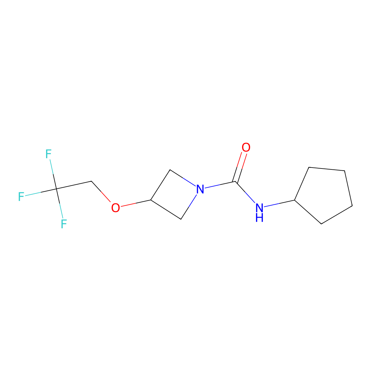 N-cyclopentyl-3-(2,2,2-trifluoroethoxy)azetidine-1-carboxamide molecular structure, CAS 2319803-25-1