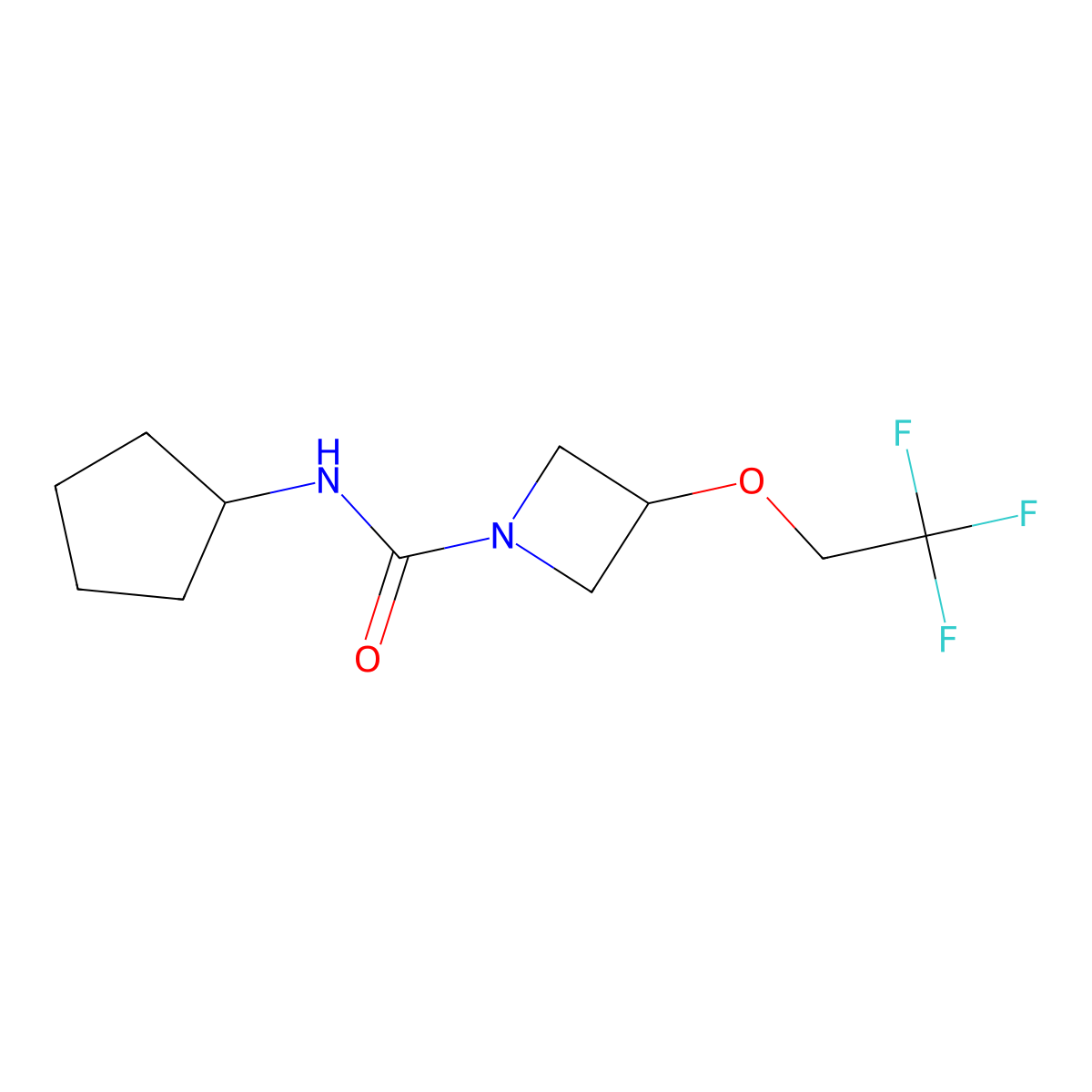 N-cyclopentyl-3-(2,2,2-trifluoroethoxy)azetidine-1-carboxamide molecular structure, CAS 2319803-25-1