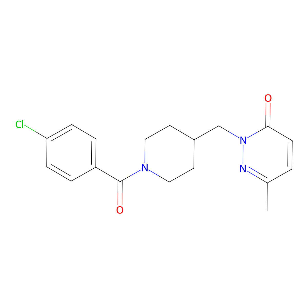 2-{[1-(4-Chlorobenzoyl)piperidin-4-yl]methyl}-6-methyl-2,3-dihydropyridazin-3-one molecular structure, CAS 2319803-63-7