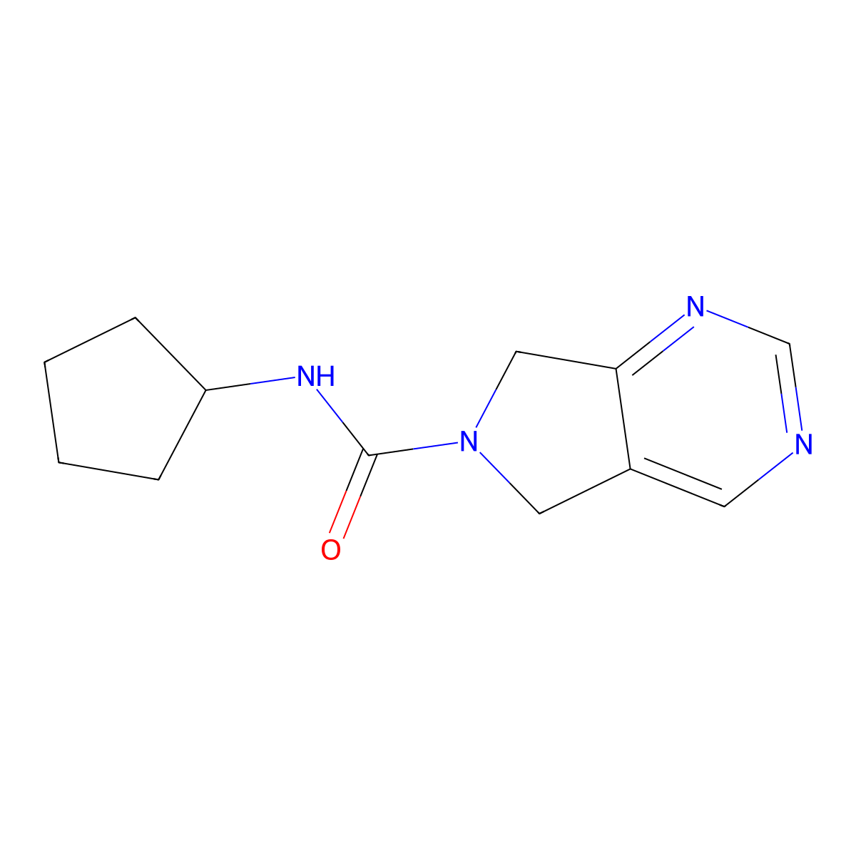 N-cyclopentyl-5H-pyrrolo[3,4-d]pyrimidine-6(7H)-carboxamide molecular structure, CAS 2319803-75-1