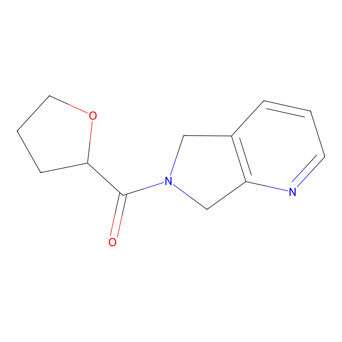 6-(oxolane-2-carbonyl)-5H,6H,7H-pyrrolo[3,4-b]pyridine molecular structure, CAS 2319803-83-1