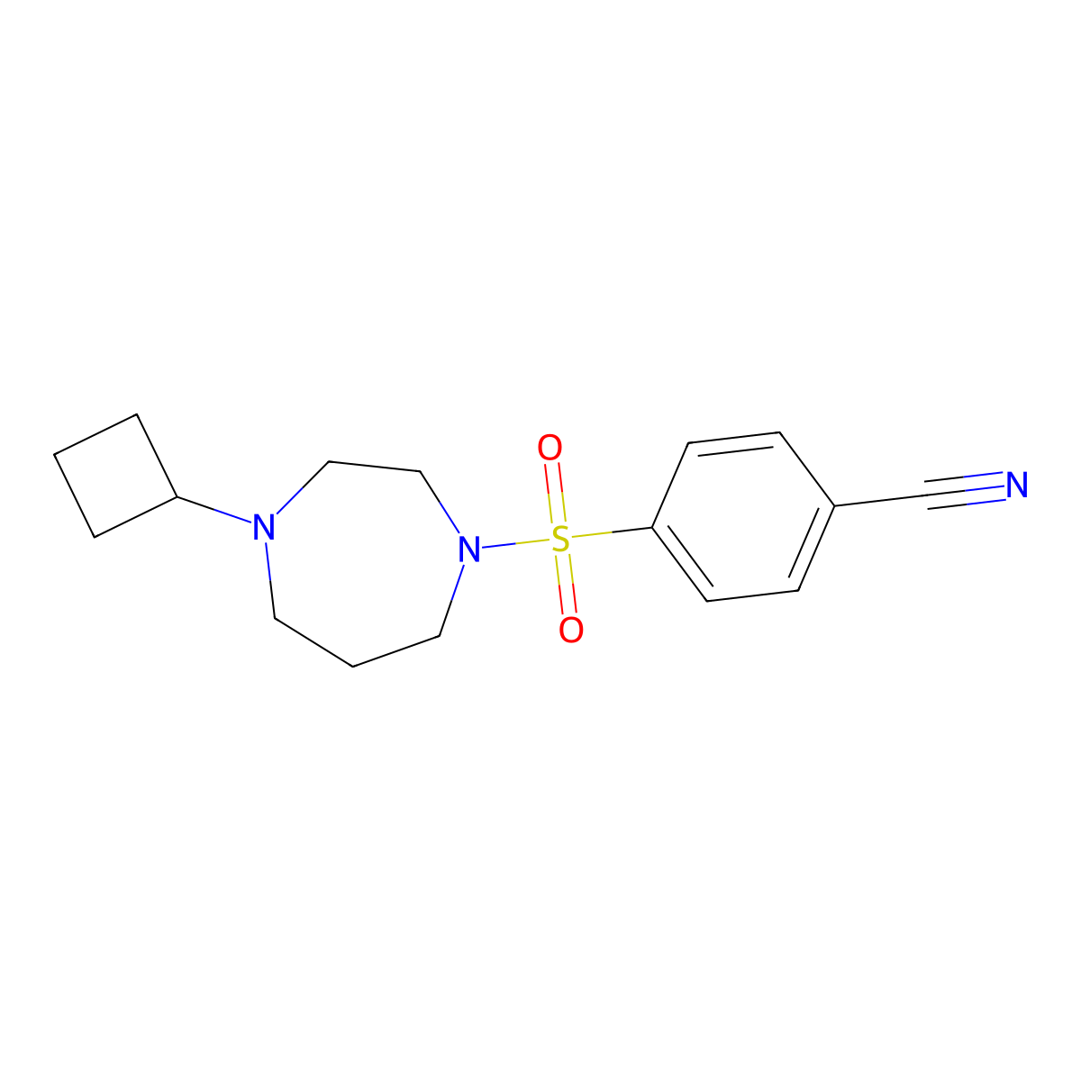 4-[(4-Cyclobutyl-1,4-diazepan-1-yl)sulfonyl]benzonitrile molecular structure, CAS 2319803-86-4