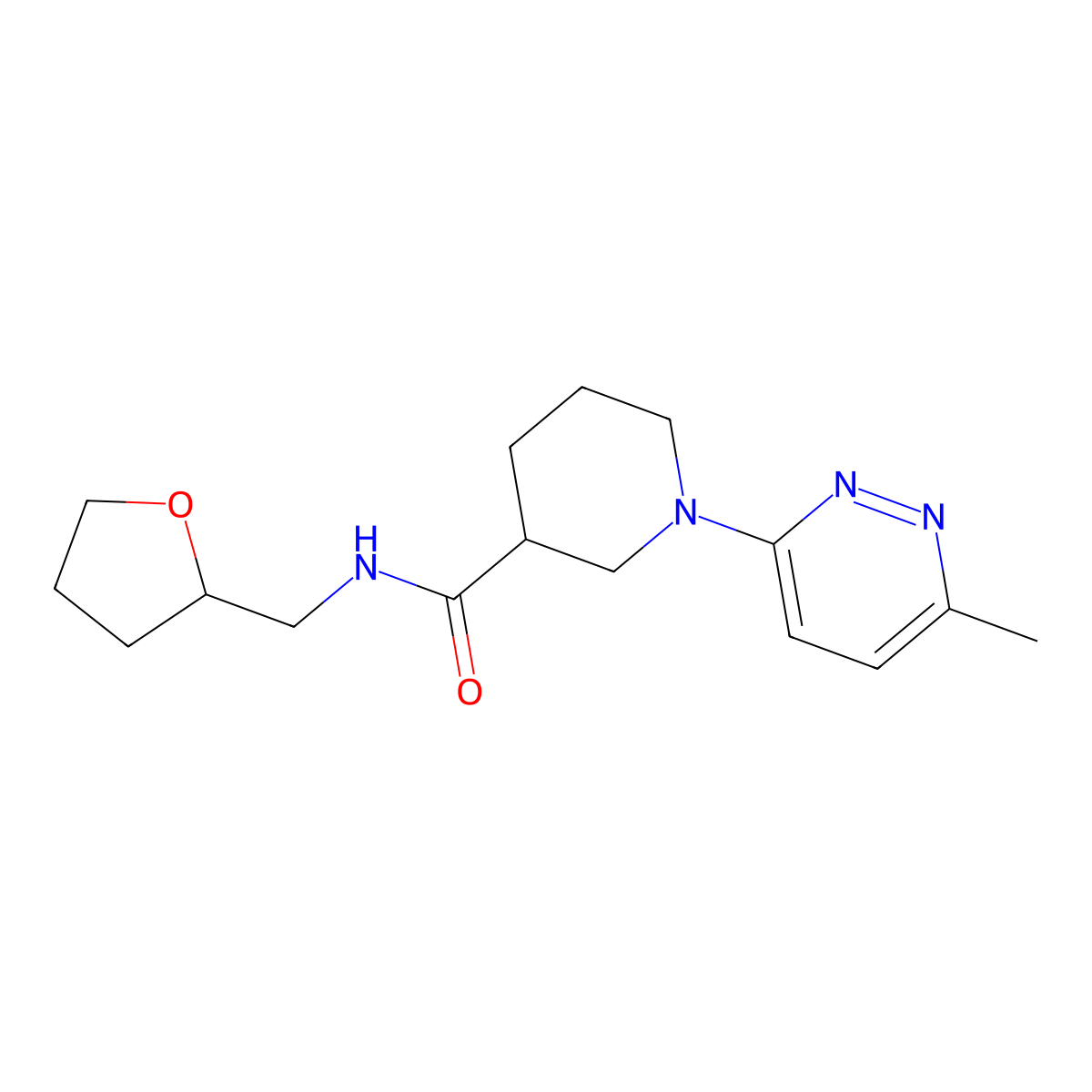 1-(6-methylpyridazin-3-yl)-N-((tetrahydrofuran-2-yl)methyl)piperidine-3-carboxamide molecular structure, CAS 2319803-97-7