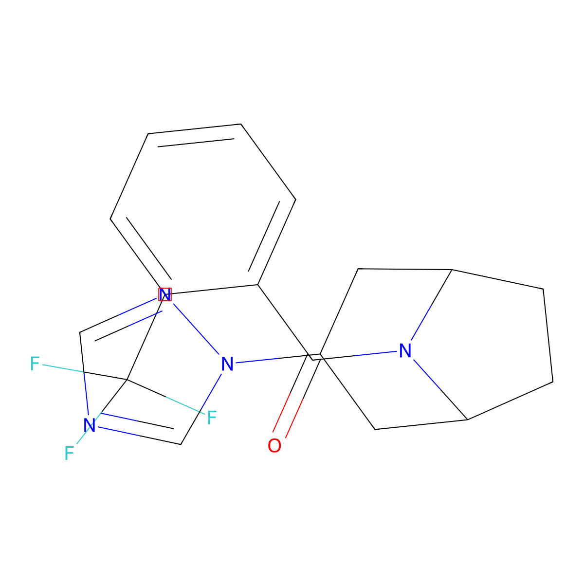 3-(1H-1,2,4-triazol-1-yl)-8-[2-(trifluoromethyl)benzoyl]-8-azabicyclo[3.2.1]octane molecular structure, CAS 2319804-03-8