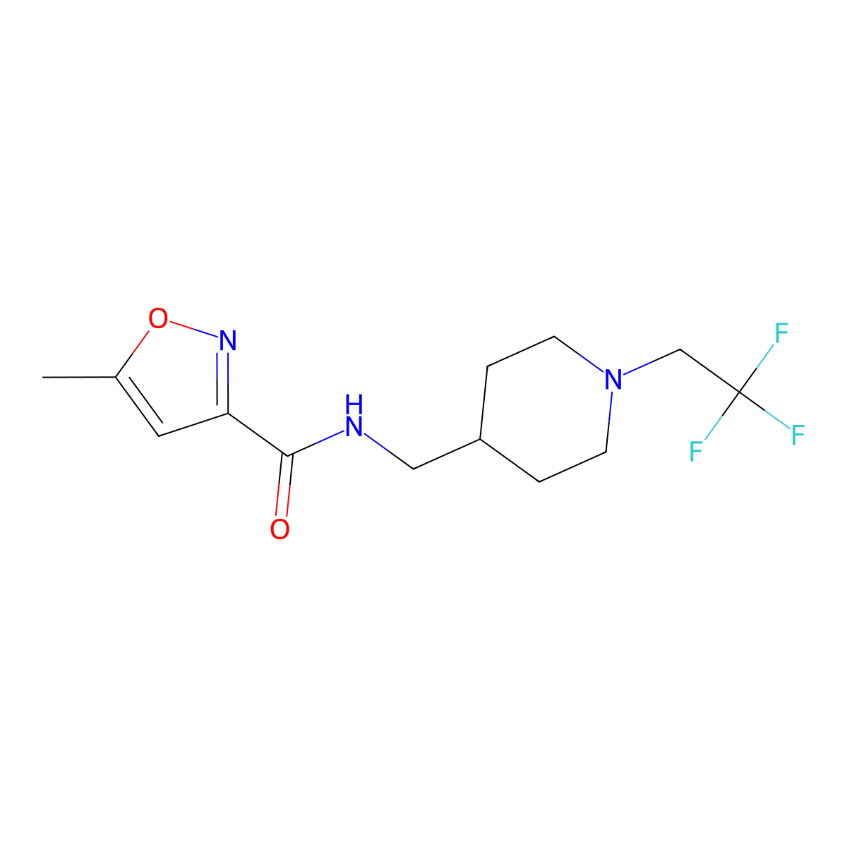 5-methyl-N-{[1-(2,2,2-trifluoroethyl)piperidin-4-yl]methyl}-1,2-oxazole-3-carboxamide molecular structure, CAS 2319804-16-3