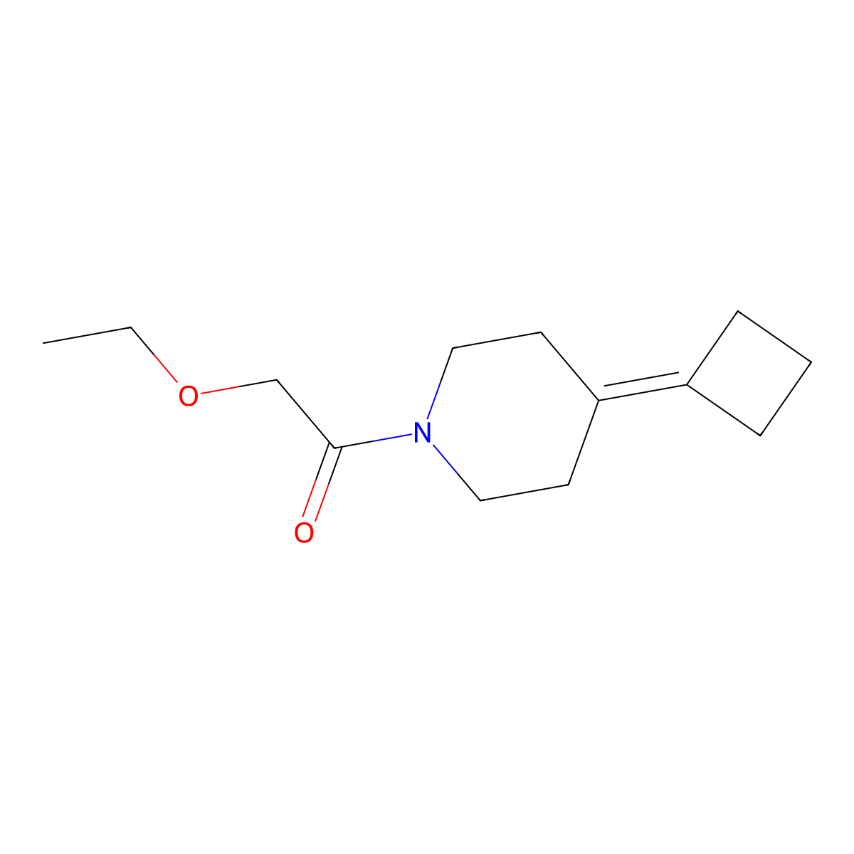 1-(4-Cyclobutylidenepiperidin-1-yl)-2-ethoxyethan-1-one molecular structure, CAS 2319804-78-7