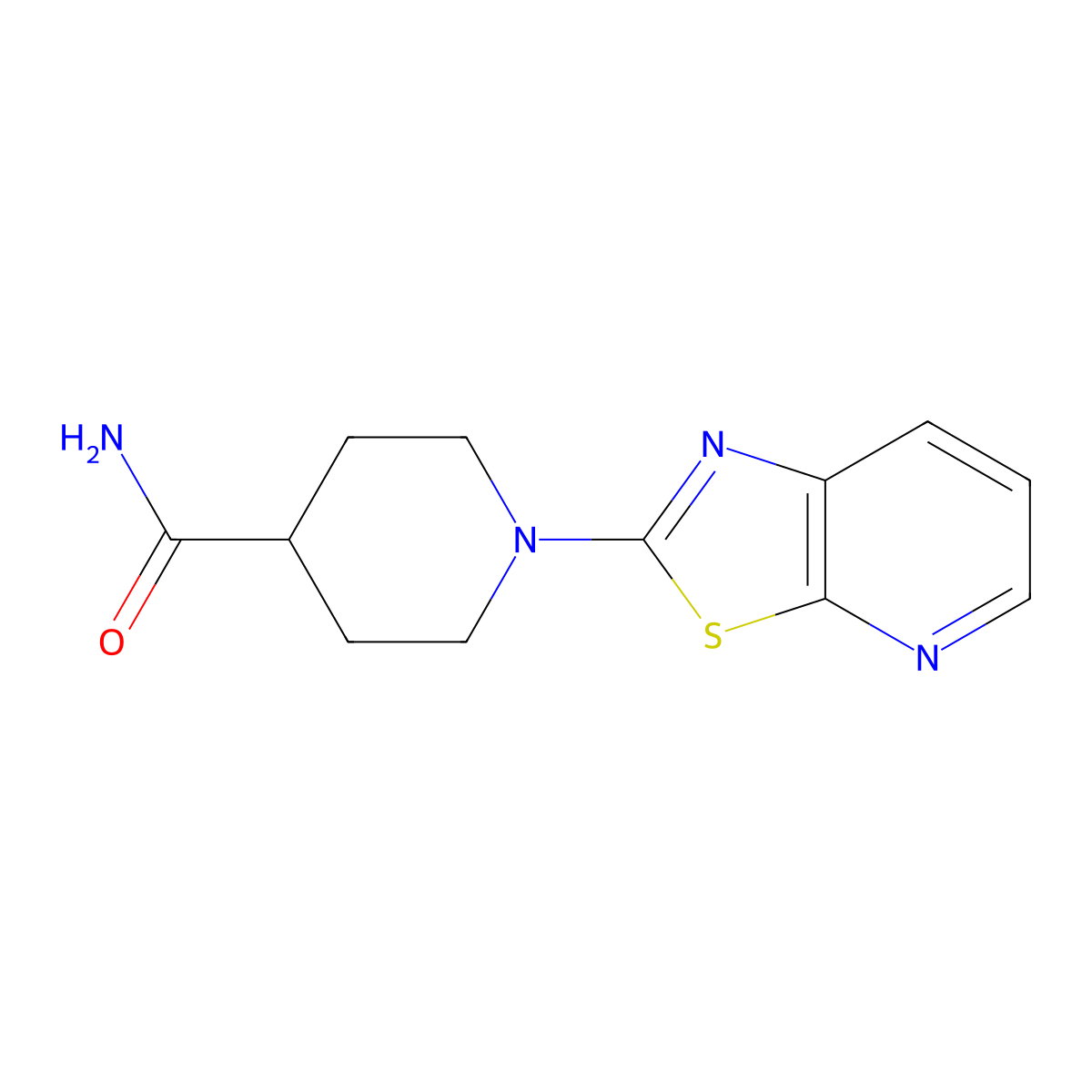 1-{[1,3]Thiazolo[5,4-b]pyridin-2-yl}piperidine-4-carboxamide molecular structure, CAS 2319805-00-8