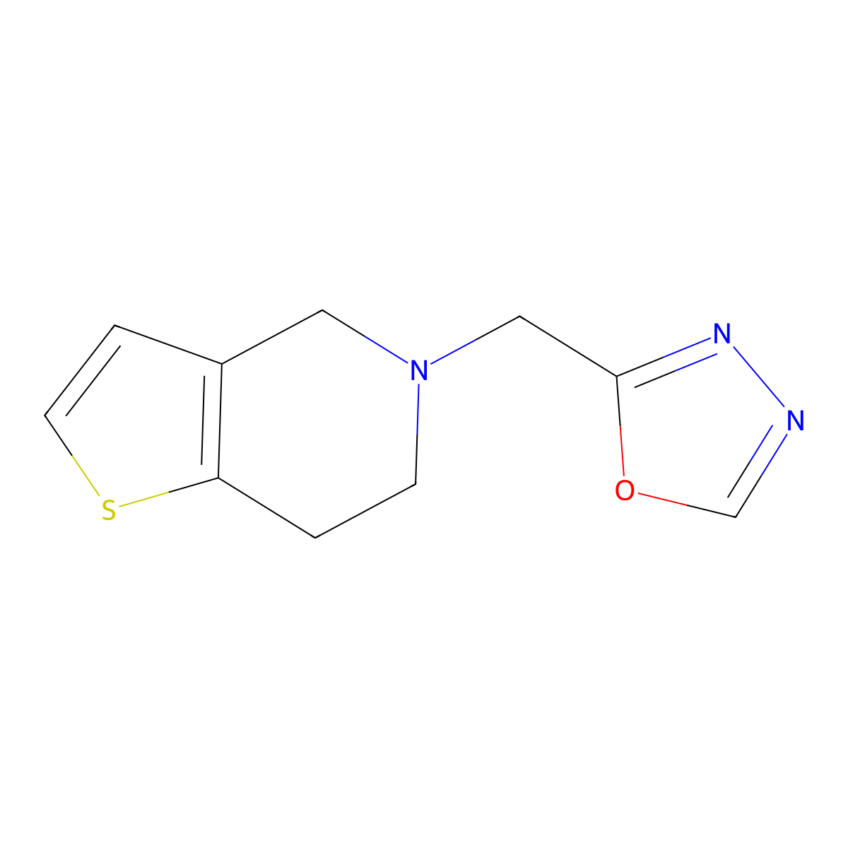 2-((6,7-dihydrothieno[3,2-c]pyridin-5(4H)-yl)methyl)-1,3,4-oxadiazole molecular structure, CAS 2319805-26-8