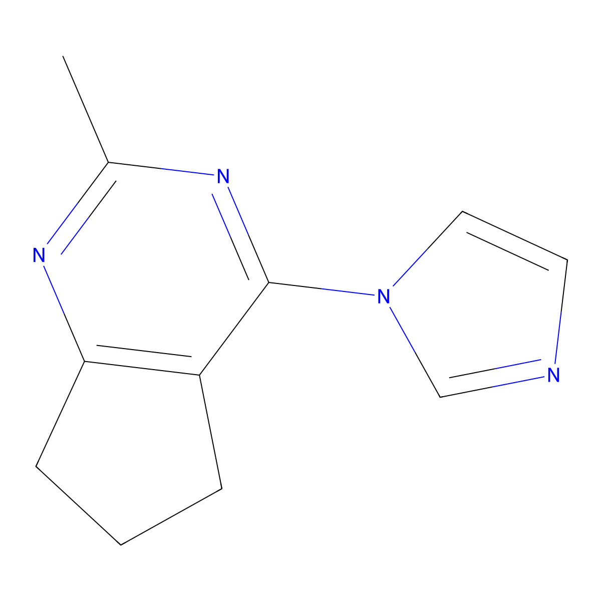 4-(1H-imidazol-1-yl)-2-methyl-6,7-dihydro-5H-cyclopenta[d]pyrimidine molecular structure, CAS 2319805-64-4