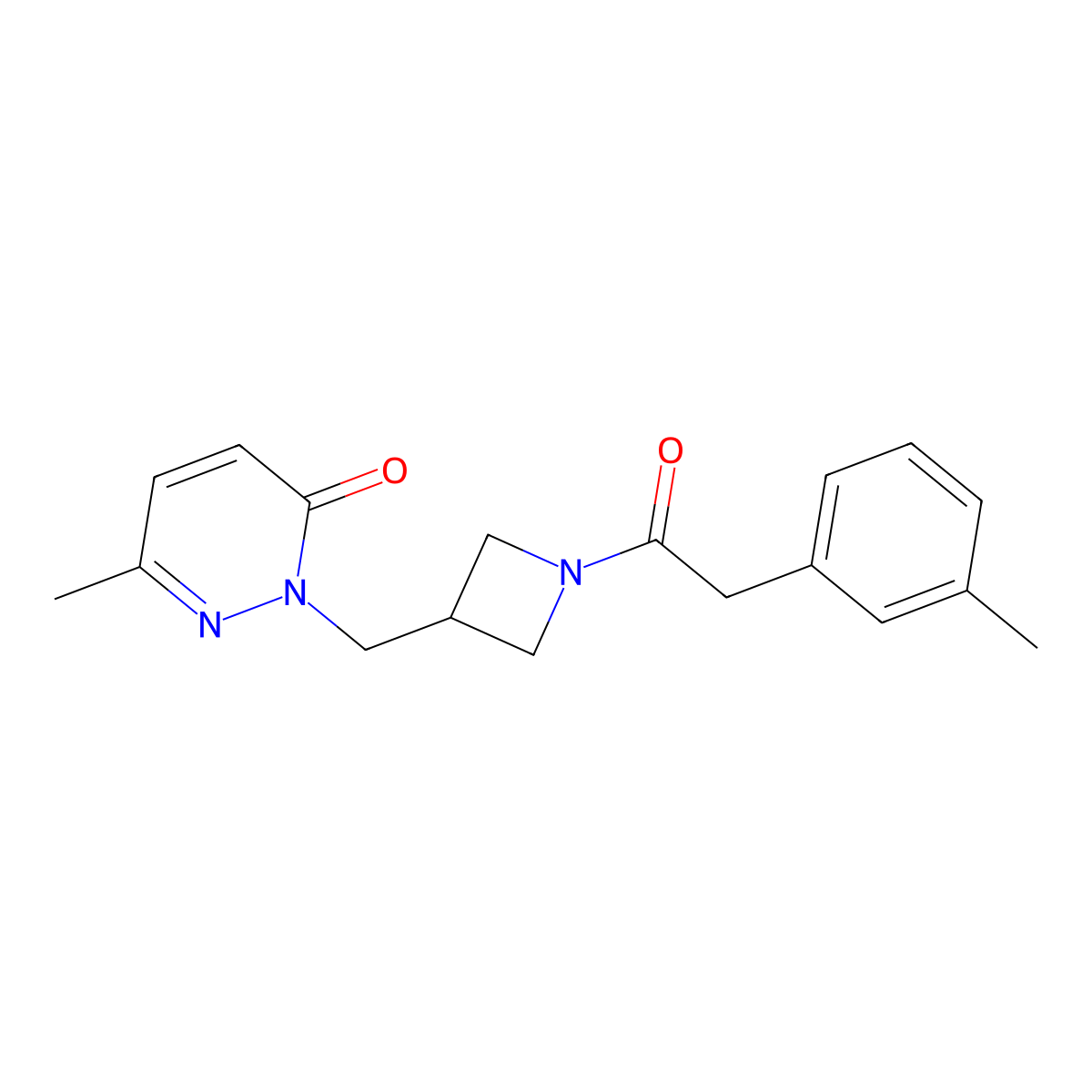 6-Methyl-2-({1-[2-(3-methylphenyl)acetyl]azetidin-3-yl}methyl)-2,3-dihydropyridazin-3-one molecular structure, CAS 2319806-22-7
