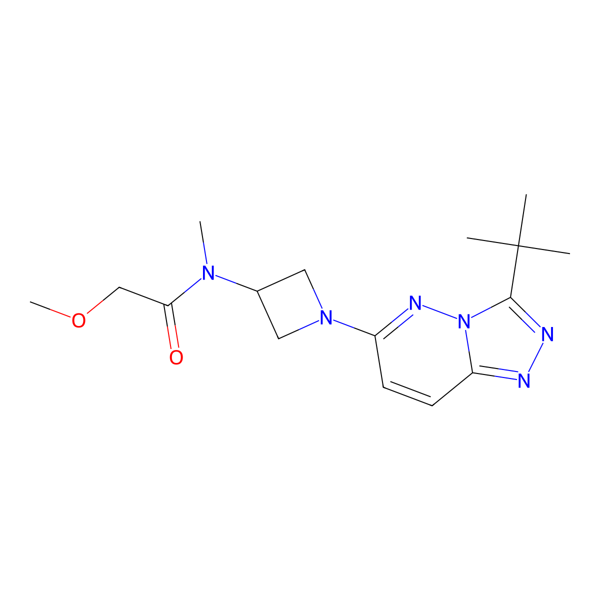 N-(1-{3-tert-butyl-[1,2,4]triazolo[4,3-b]pyridazin-6-yl}azetidin-3-yl)-2-methoxy-N-methylacetamide molecular structure, CAS 2319806-57-8