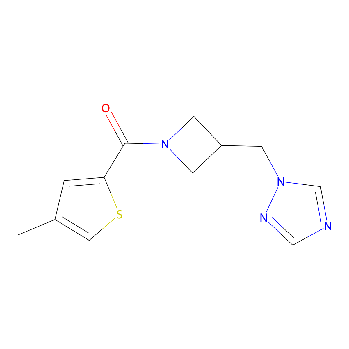 1-{[1-(4-methylthiophene-2-carbonyl)azetidin-3-yl]methyl}-1H-1,2,4-triazole molecular structure, CAS 2319807-84-4