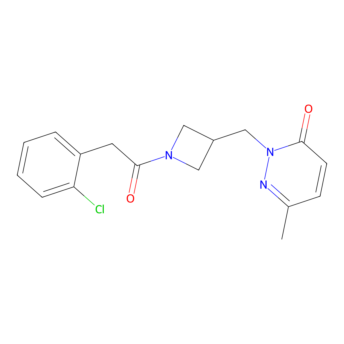 2-({1-[2-(2-Chlorophenyl)acetyl]azetidin-3-yl}methyl)-6-methyl-2,3-dihydropyridazin-3-one molecular structure, CAS 2319808-15-4