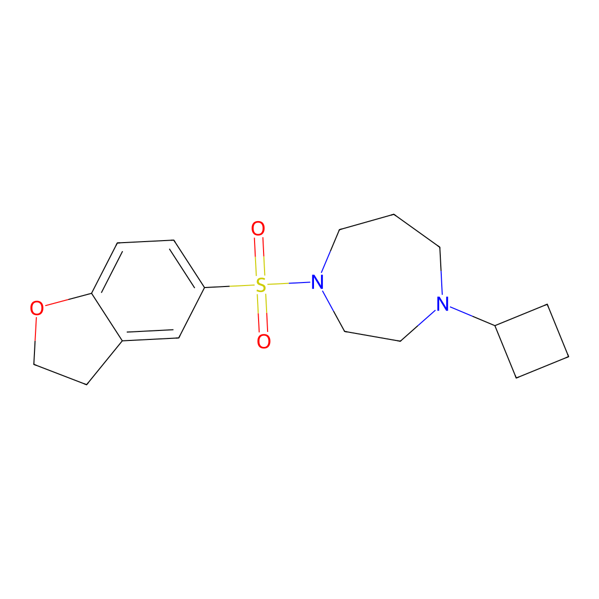 1-Cyclobutyl-4-((2,3-dihydrobenzofuran-5-yl)sulfonyl)-1,4-diazepane molecular structure, CAS 2319808-76-7