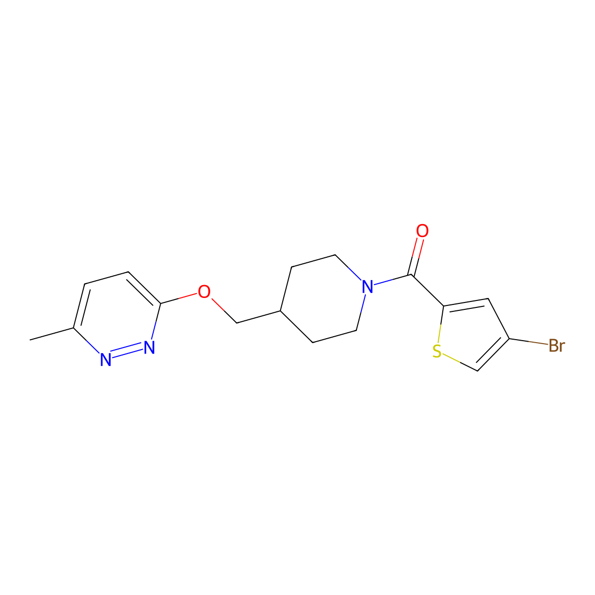 3-{[1-(4-Bromothiophene-2-carbonyl)piperidin-4-yl]methoxy}-6-methylpyridazine molecular structure, CAS 2319809-15-7
