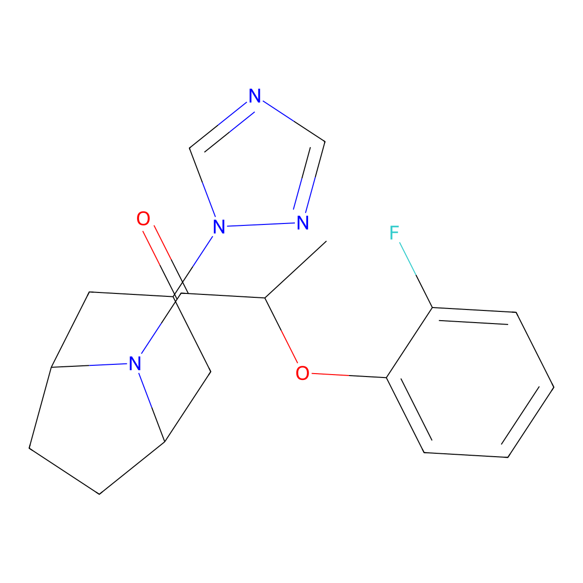 2-(2-fluorophenoxy)-1-[3-(1H-1,2,4-triazol-1-yl)-8-azabicyclo[3.2.1]octan-8-yl]propan-1-one molecular structure, CAS 2319809-33-9