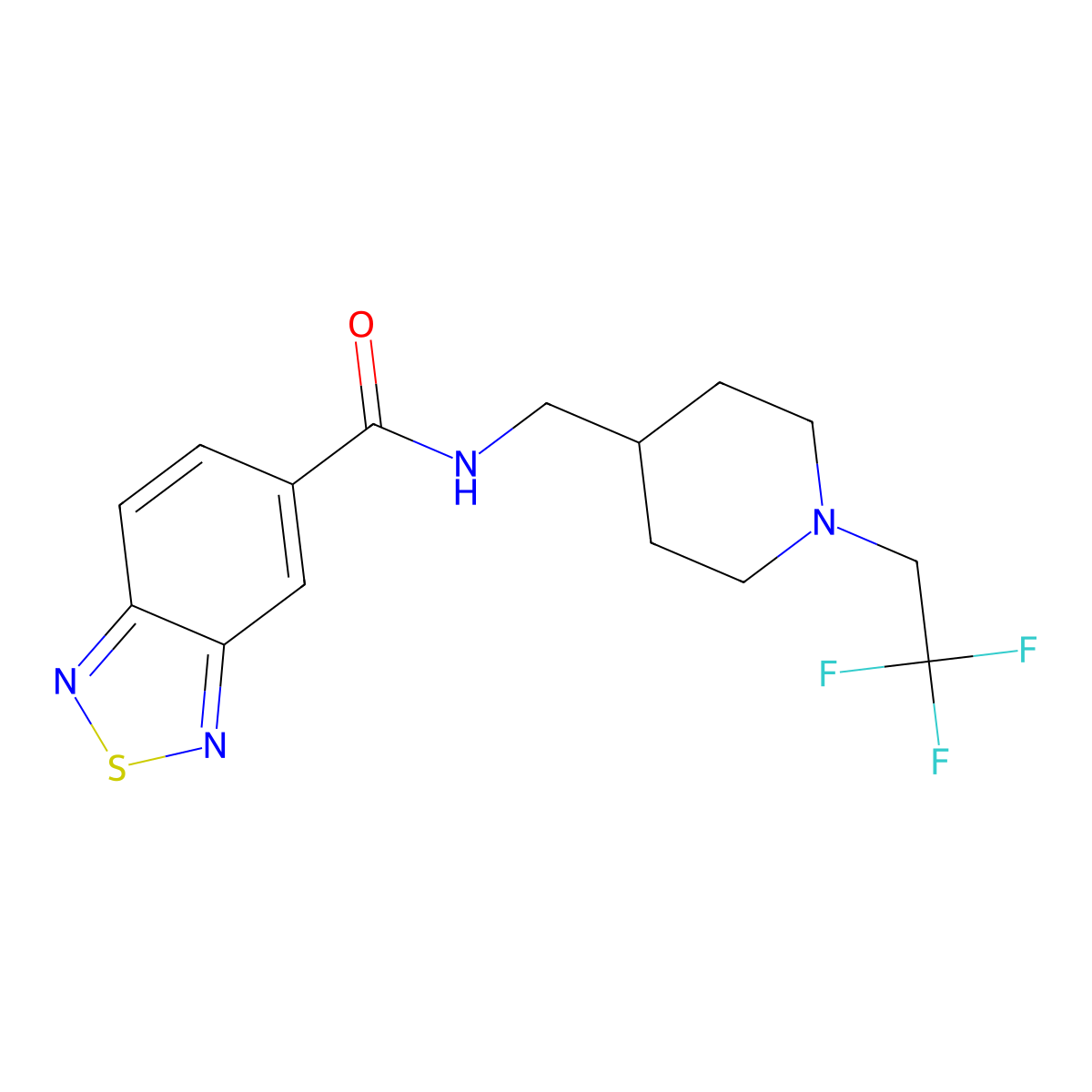 N-{[1-(2,2,2-trifluoroethyl)piperidin-4-yl]methyl}-2,1,3-benzothiadiazole-5-carboxamide molecular structure, CAS 2319809-58-8