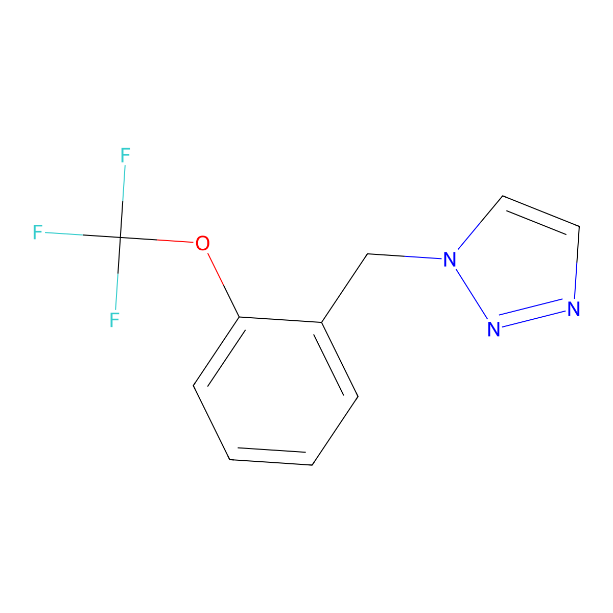 1-{[2-(trifluoromethoxy)phenyl]methyl}-1H-1,2,3-triazole molecular structure, CAS 2319809-84-0