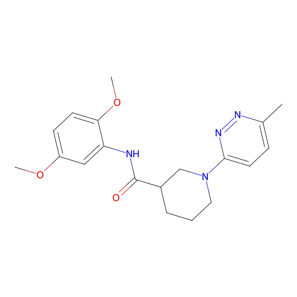 N-(2,5-dimethoxyphenyl)-1-(6-methylpyridazin-3-yl)piperidine-3-carboxamide molecular structure, CAS 2319809-90-8