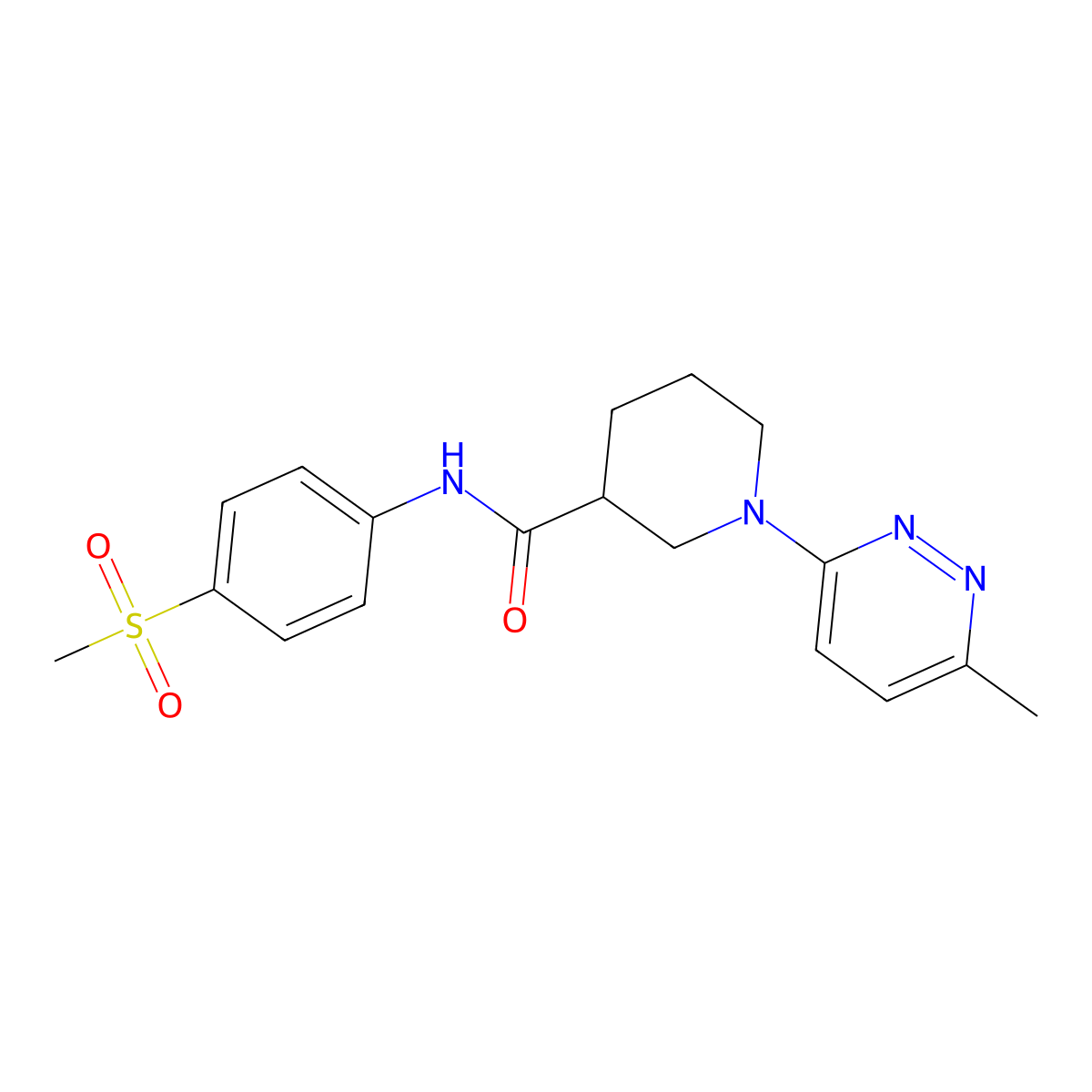 1-(6-methylpyridazin-3-yl)-N-(4-(methylsulfonyl)phenyl)piperidine-3-carboxamide molecular structure, CAS 2319809-99-7