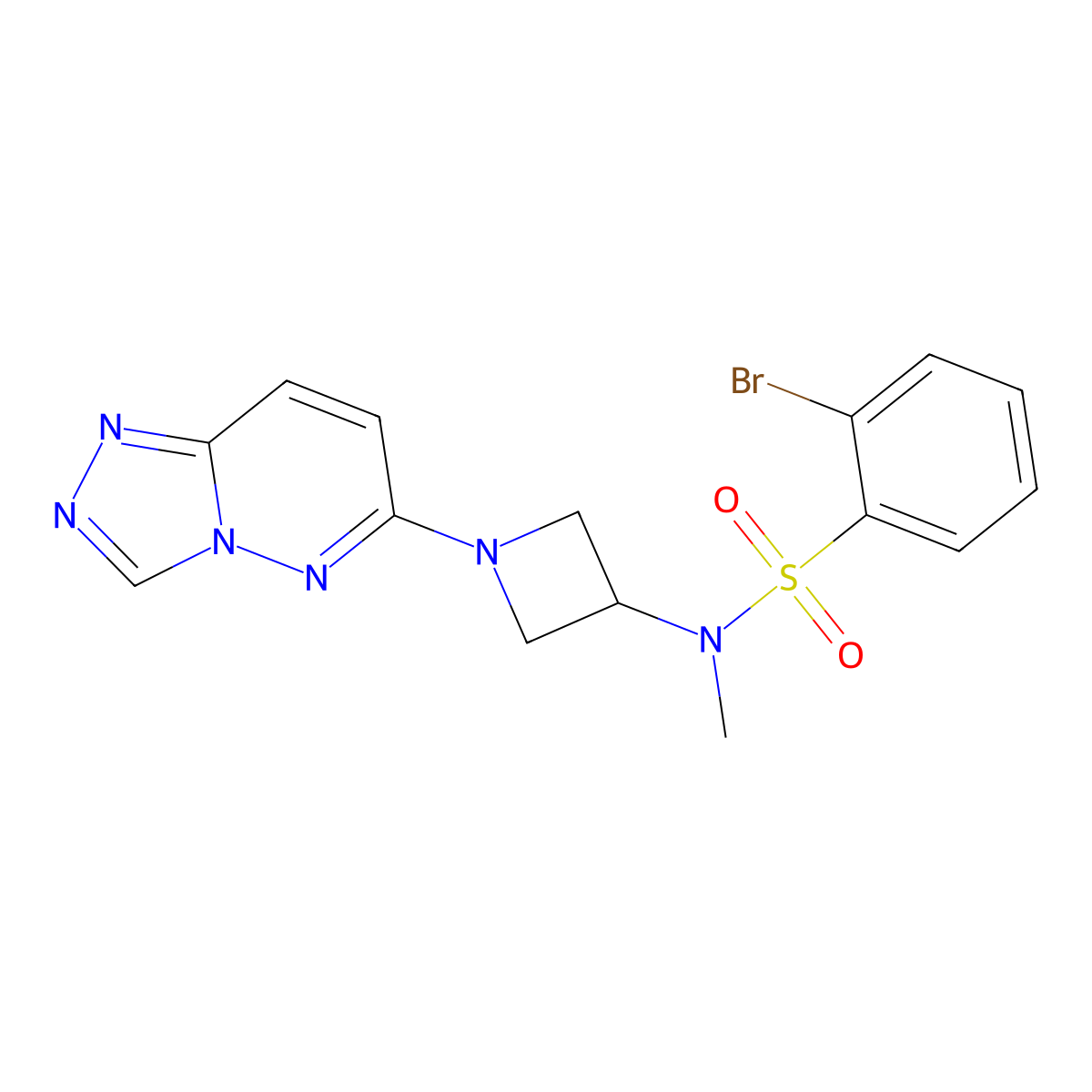 2-bromo-N-methyl-N-(1-{[1,2,4]triazolo[4,3-b]pyridazin-6-yl}azetidin-3-yl)benzene-1-sulfonamide molecular structure, CAS 2319831-21-3