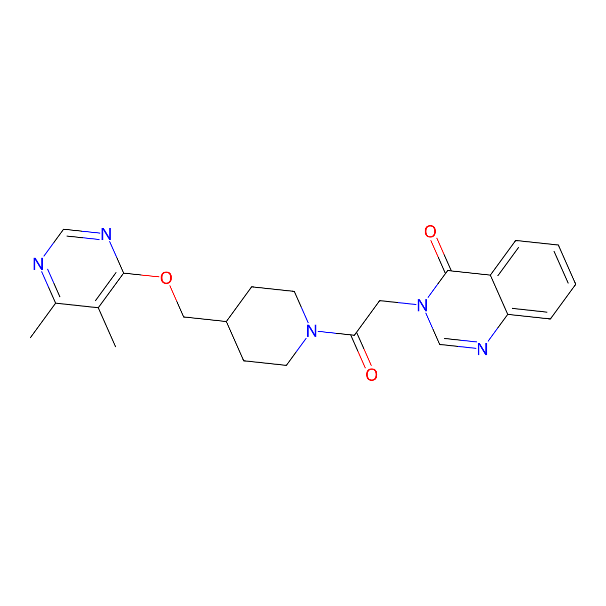 3-[2-(4-{[(5,6-Dimethylpyrimidin-4-yl)oxy]methyl}piperidin-1-yl)-2-oxoethyl]-3,4-dihydroquinazolin-4-one molecular structure, CAS 2319832-18-1