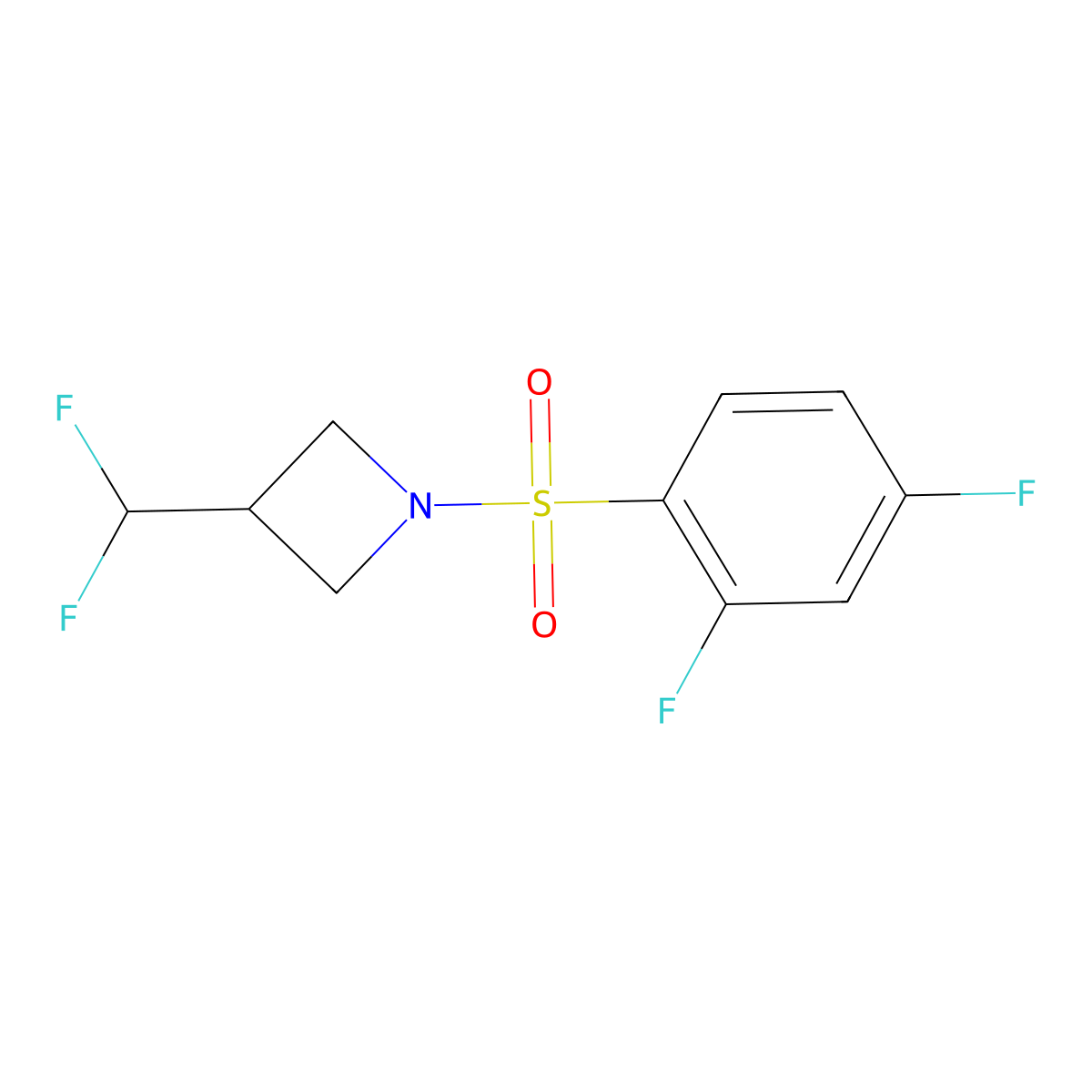 3-(Difluoromethyl)-1-((2,4-difluorophenyl)sulfonyl)azetidine molecular structure, CAS 2319832-29-4