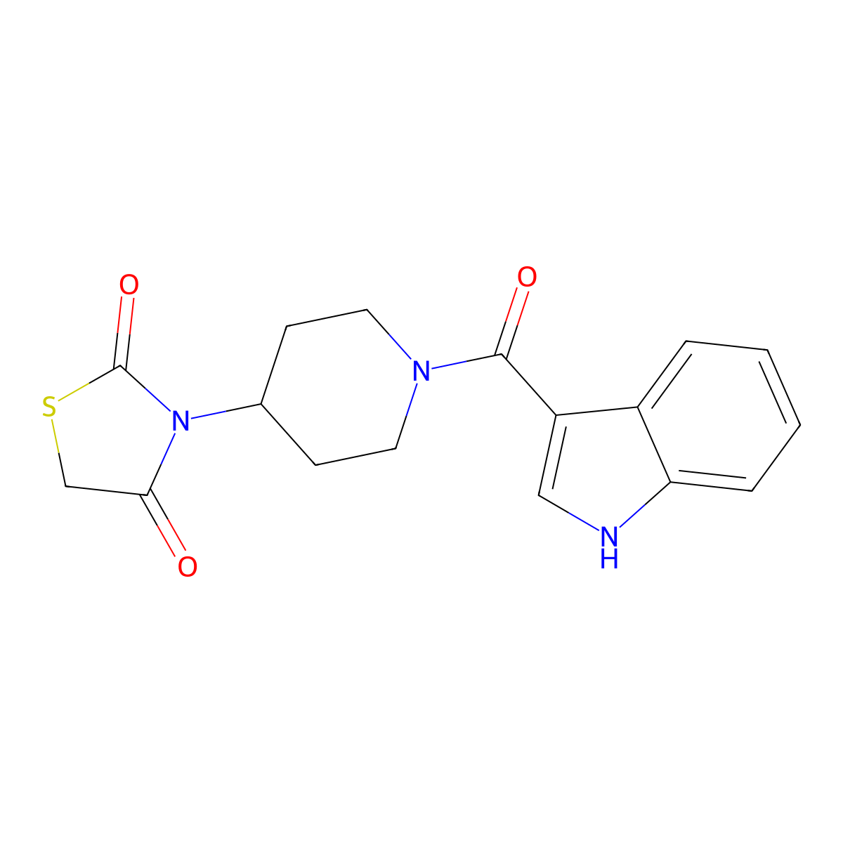 3-[1-(1H-indole-3-carbonyl)piperidin-4-yl]-1,3-thiazolidine-2,4-dione molecular structure, CAS 2319832-43-2