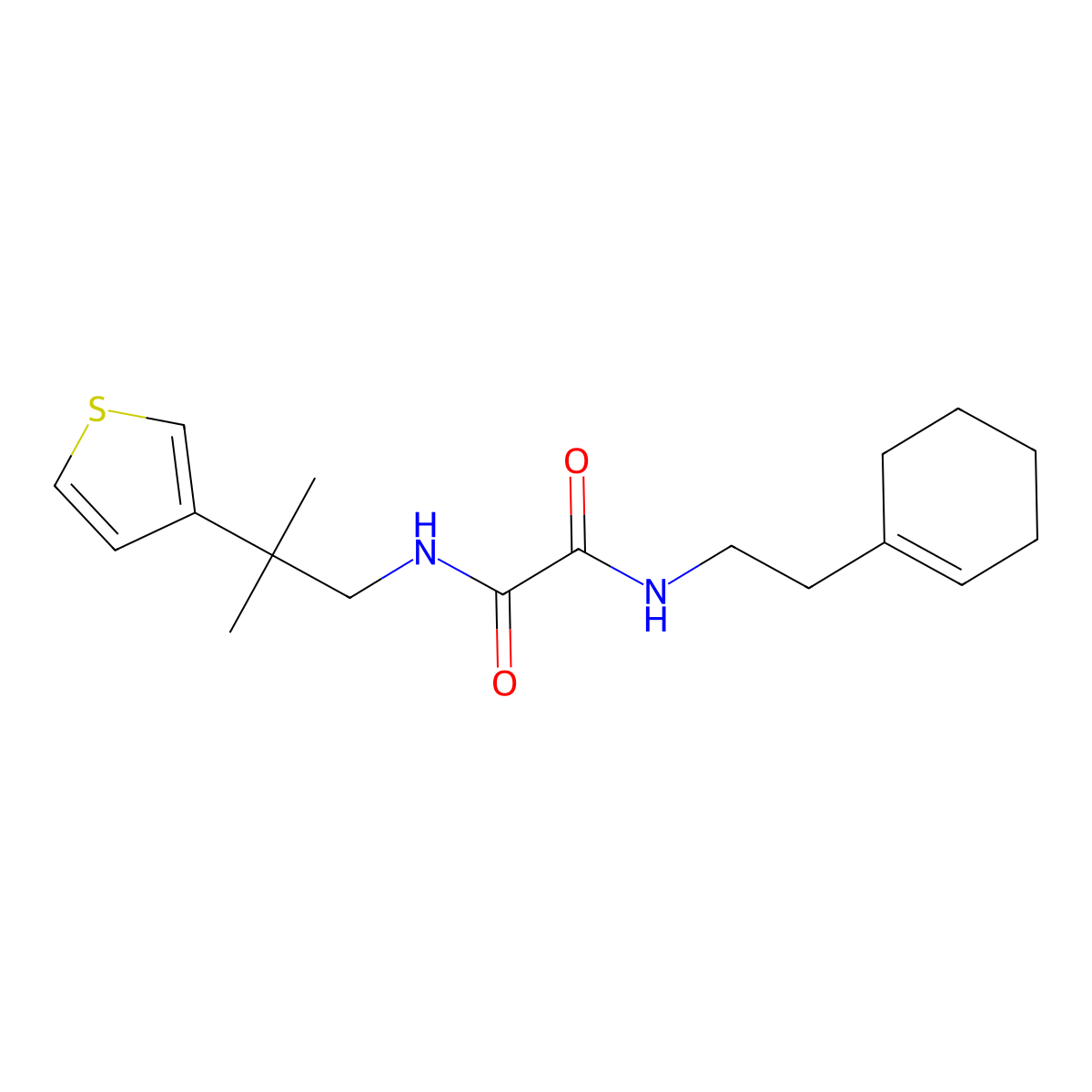N'-[2-(cyclohex-1-en-1-yl)ethyl]-N-[2-methyl-2-(thiophen-3-yl)propyl]ethanediamide molecular structure, CAS 2319833-63-9